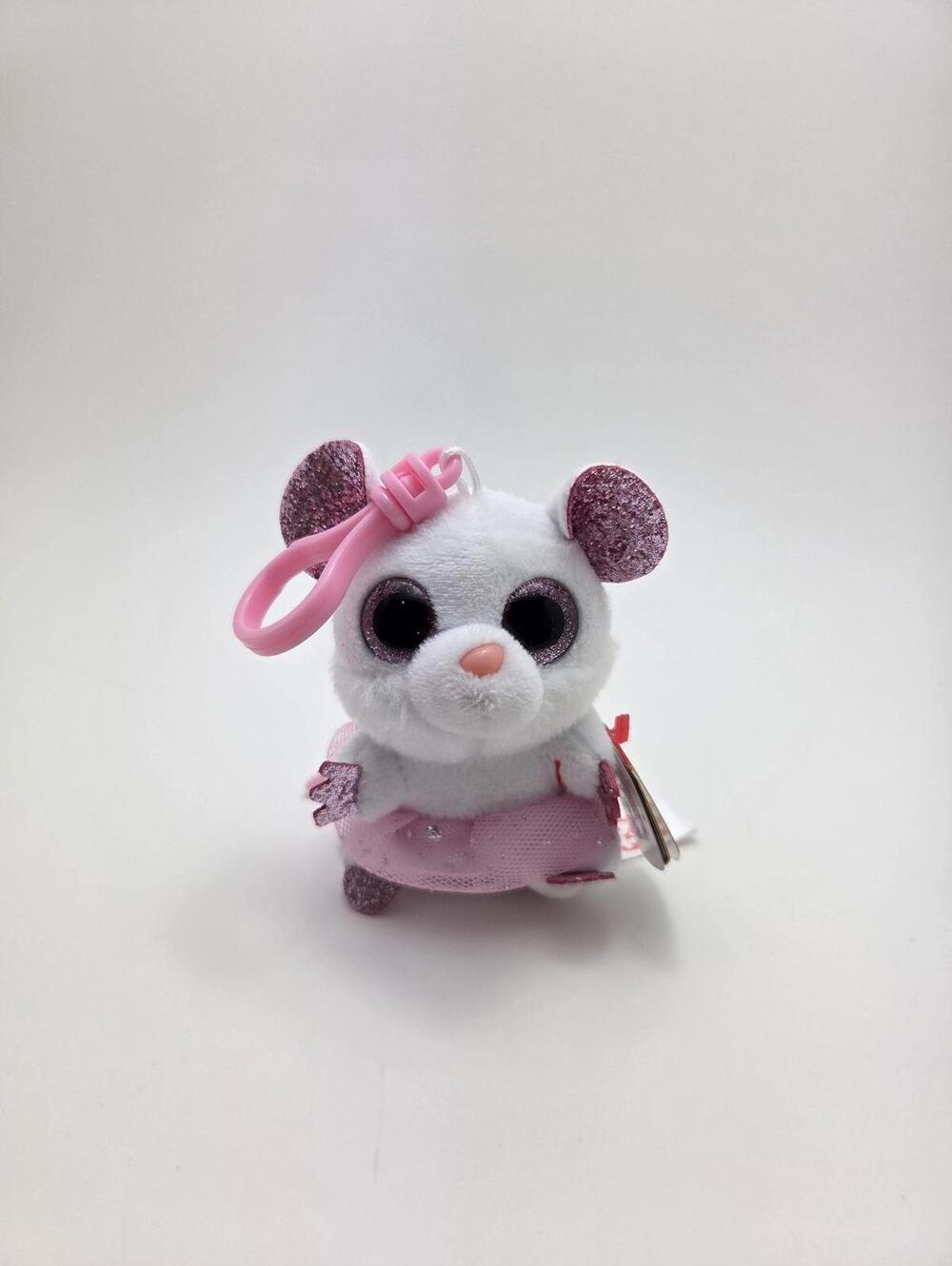 Ty Beanie Boo Key Clip “Nina” the Mouse! *Small Key Clip* (4 inch)